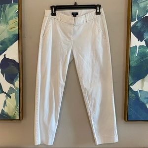 J. Crew White City Fit Capri Stretch Cropped Ankle Pant 0 XS Excellent Condition